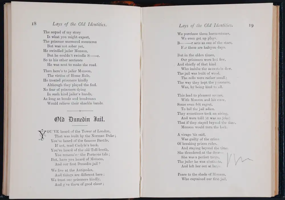 John Blair. <em>Lays of the old identities and other pieces suitable for recitations and readings.</em> Dunedin: R.T. Wheeler, 1889.