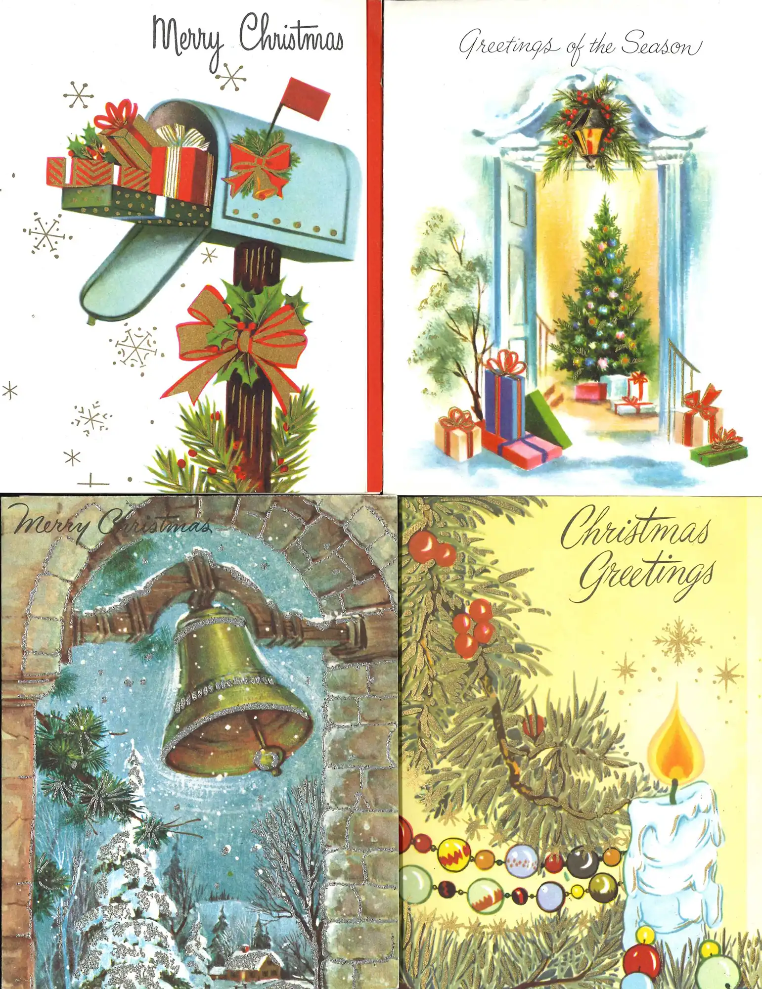 Miscellaneous Christmas cards sent to A.H. Reed by well-wishers on his numerous walking tours (1960s).