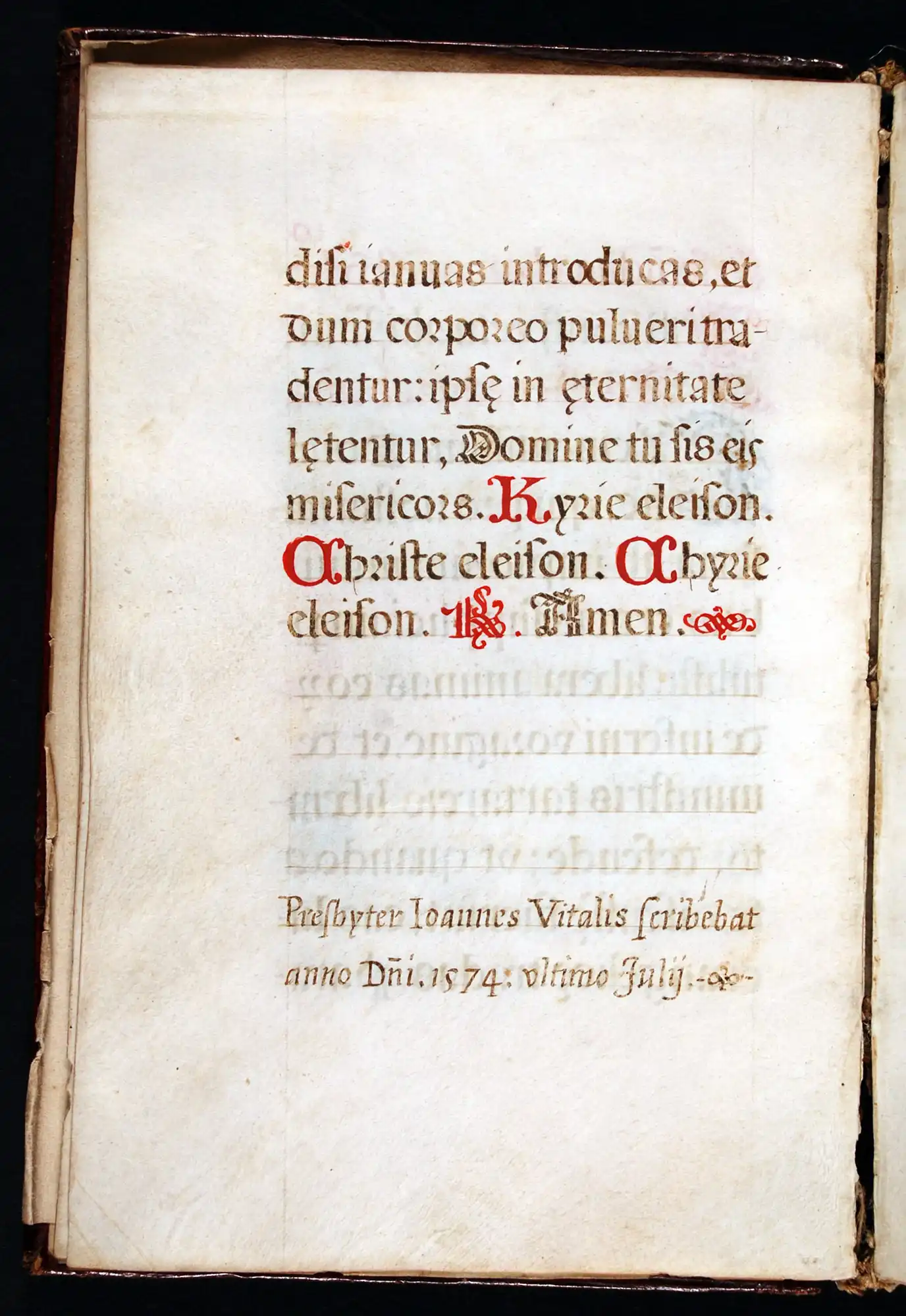 Manual, in Latin. Northeast Italy (probably Venice), 31 July 1574. Reed MS9.