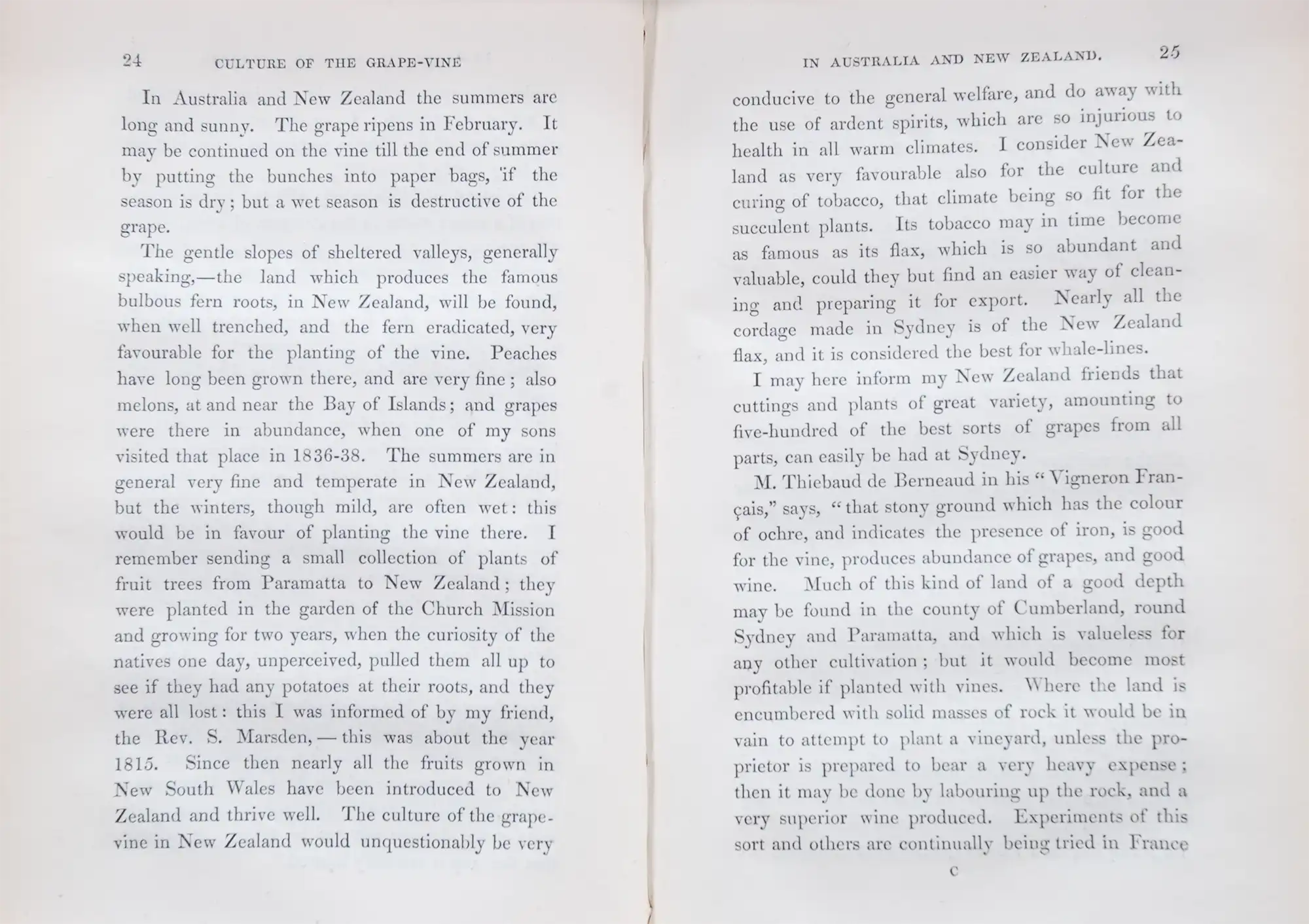 George Suttor. The Culture of the Grape Vine, and the Orange, in Australia and New Zealand.  London: Smith, Elder, 1843.