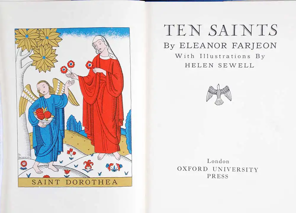 Eleanor Farjeon. <em>Ten saints.</em> Illustrated by Helen Sewell. London: Oxford University Press, 1953.