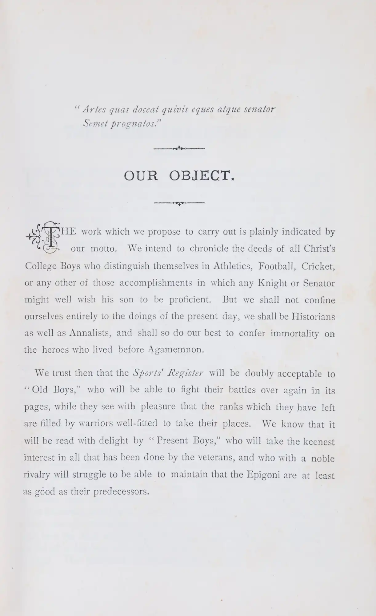 The Christ’s College Sports Register. No. I May 1884.  Christchurch: The College, 1884.