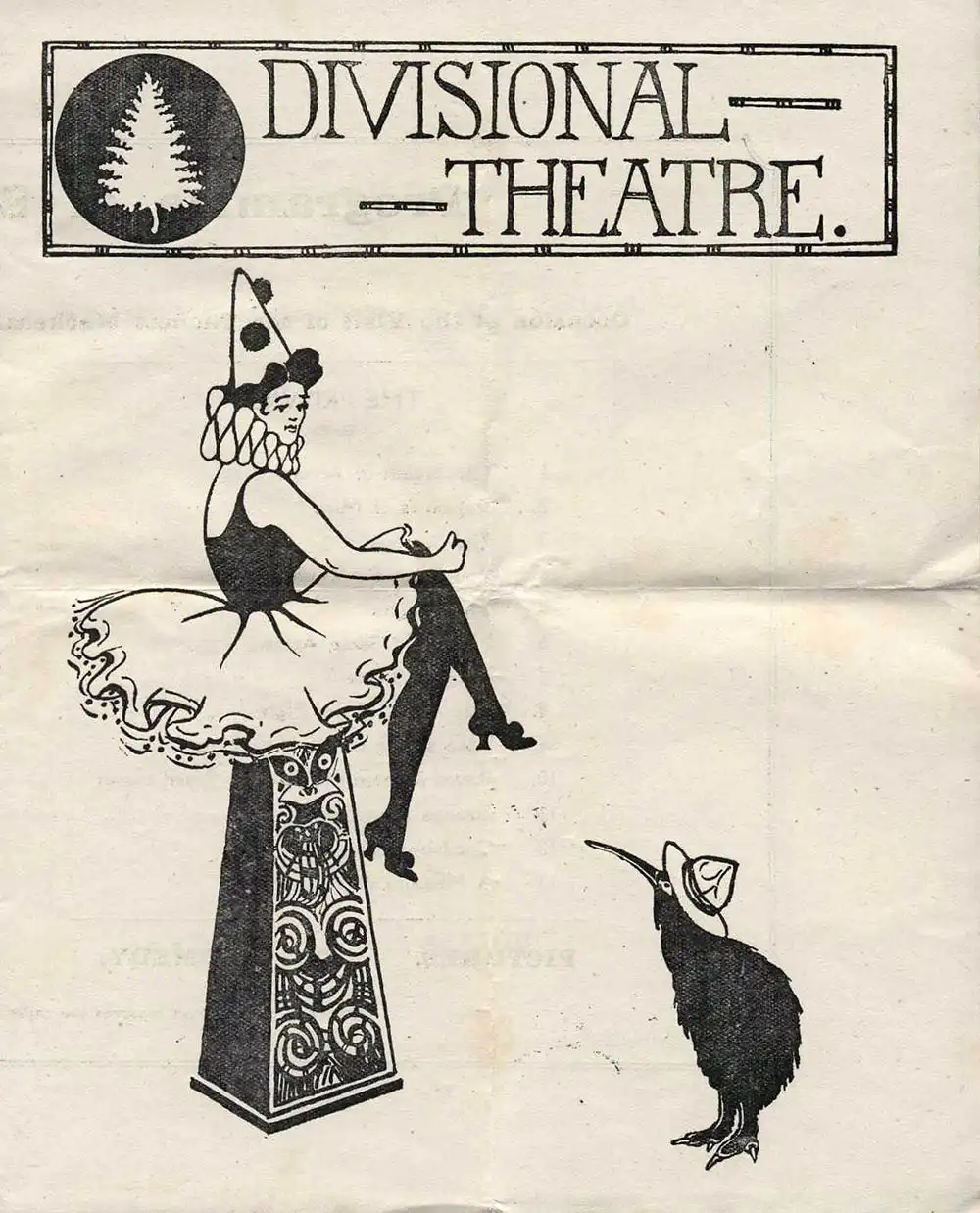<em>Divisional Theatre: Programme of special performance on the occasion of the visit of Sir Thomas Mackenzie K.C.M.G., High Commissioner of New Zealand</em>. (‘The Kiwis’). [France?], Sept. 10, 1917.