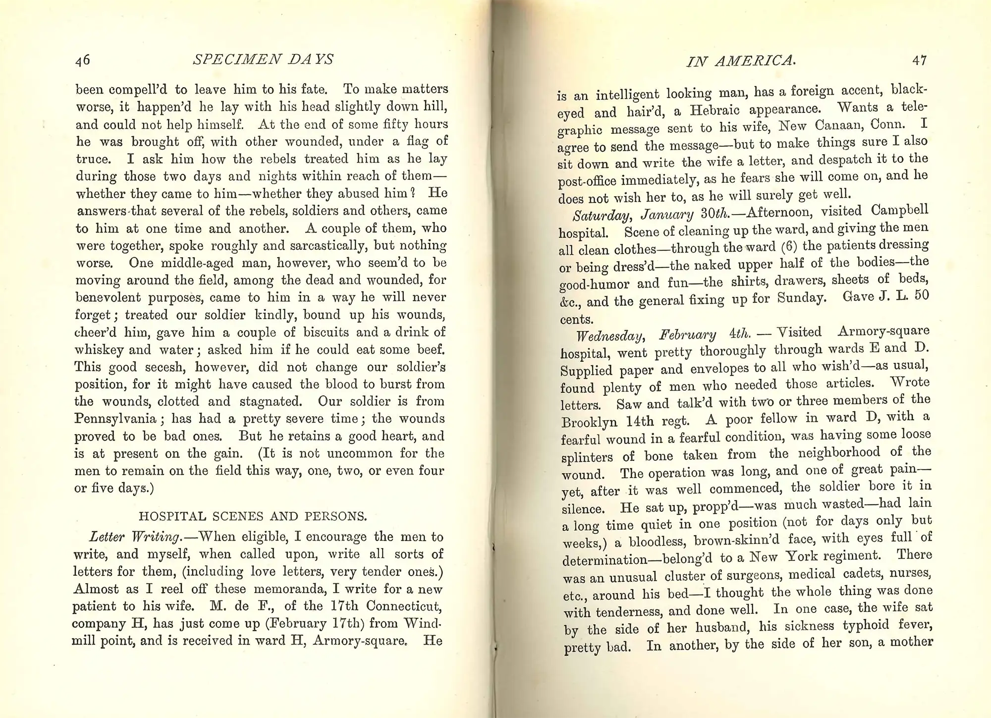 Walt Whitman. Specimen Days in America. London: Walter Scott, 1887.