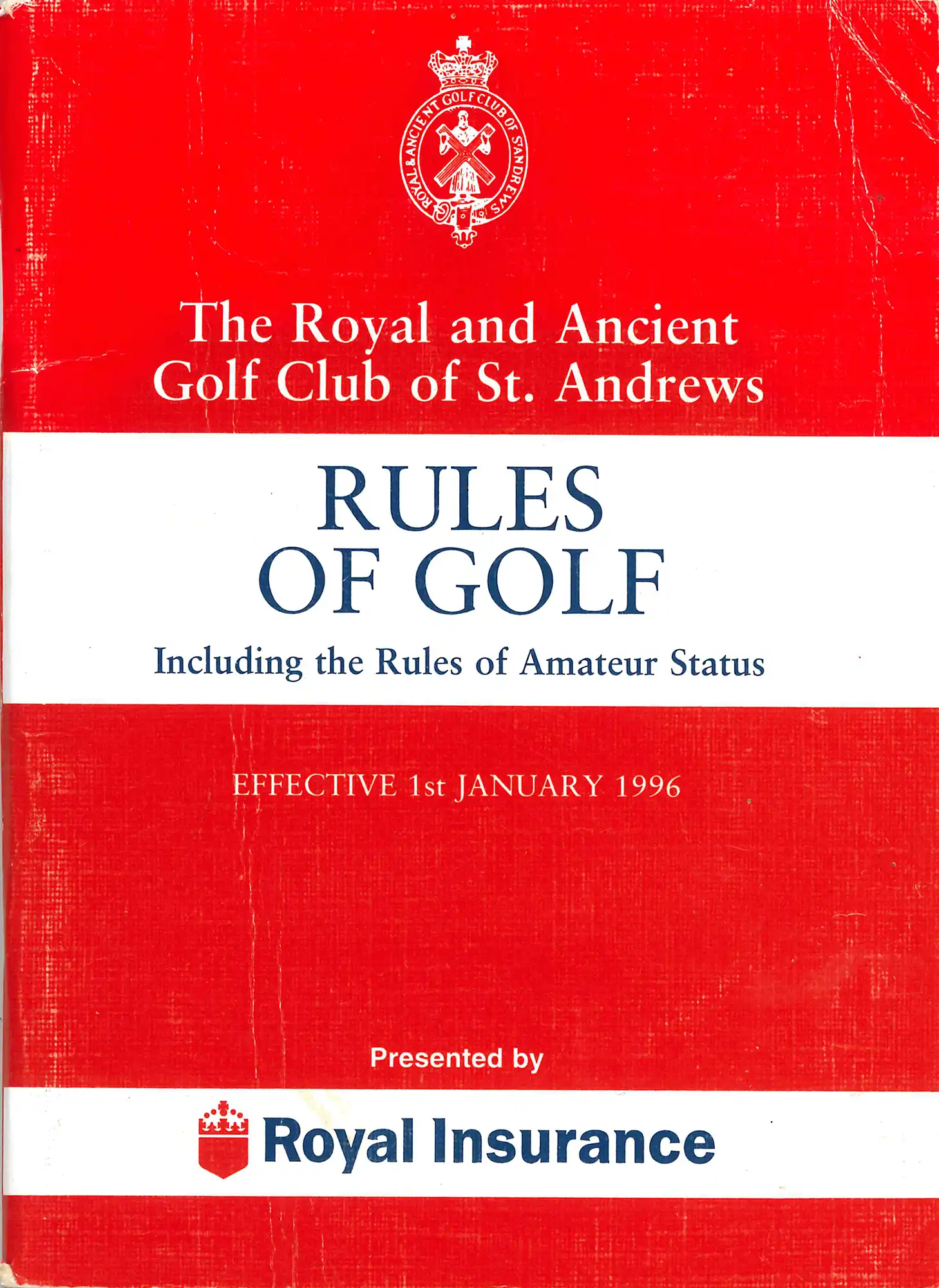 The Royal and Ancient Golf Club of St. Andrews, Rules of golf. 28th edition. St. Andrews, Scotland; The Club, 1996. SPRH 796.35202 RUL