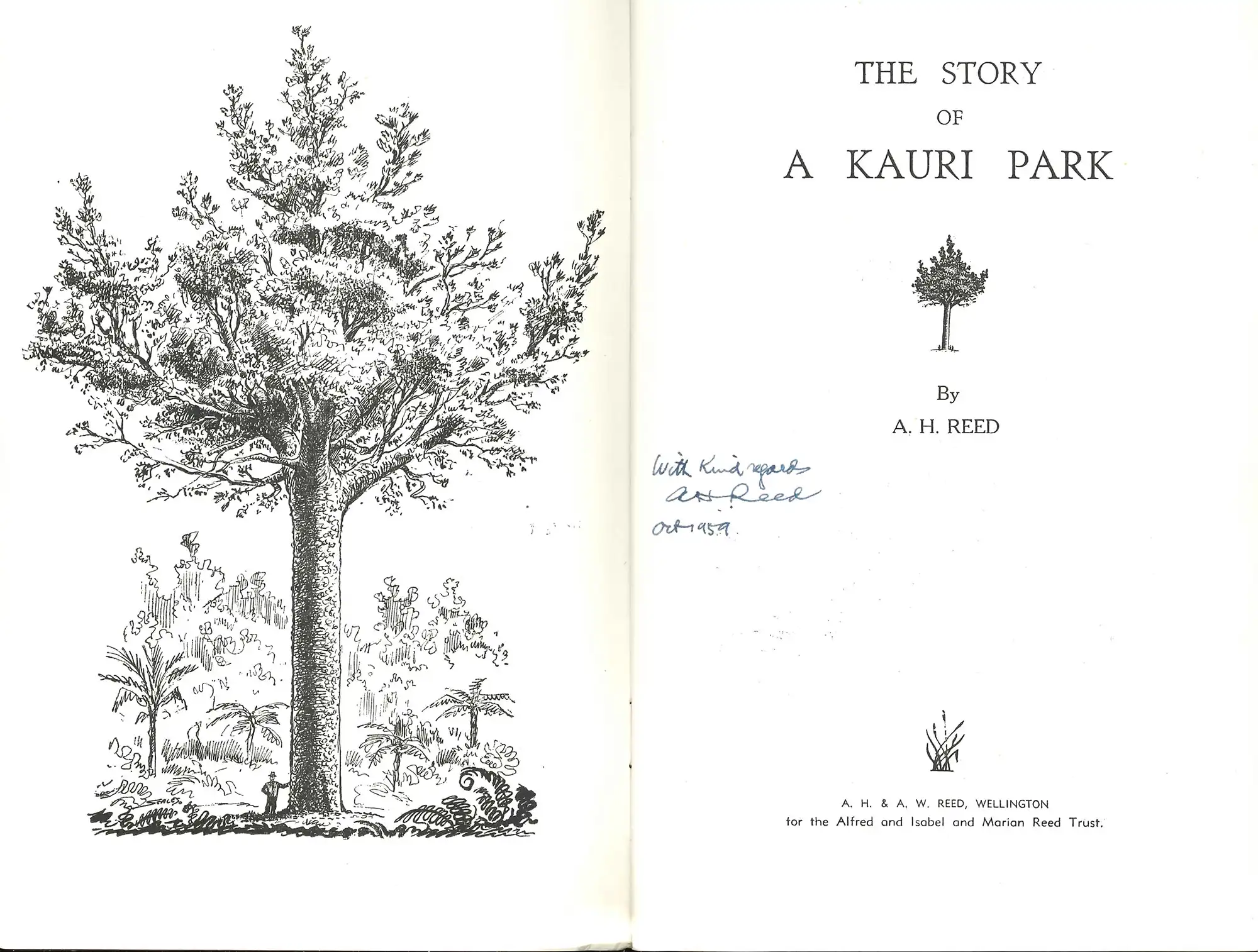 A.H. Reed. The story of a kauri park. Wellington: A.H. & A.W. Reed for the Alfred and Isabel and Marian Reed Trust, 1959.