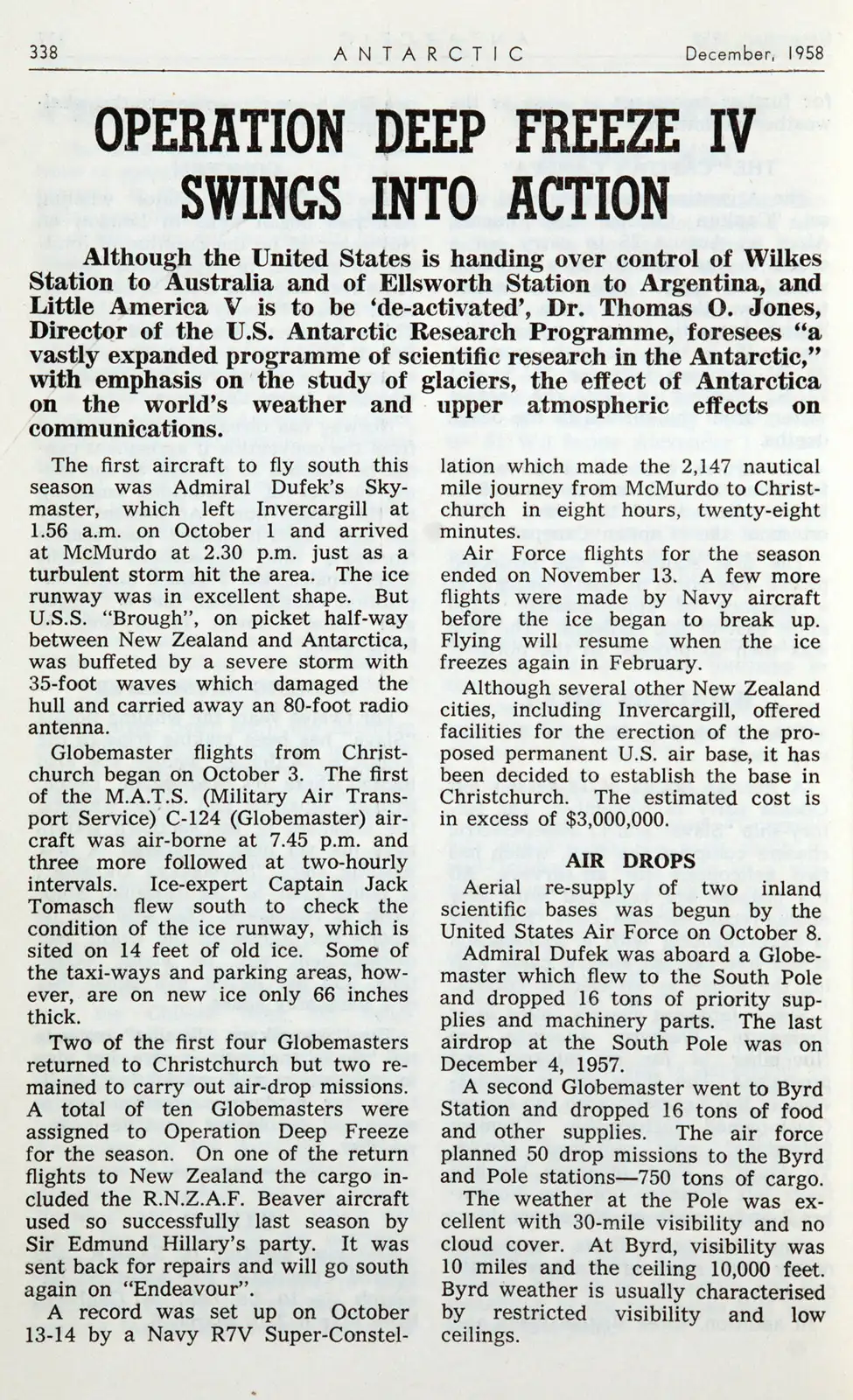 <i>Antarctic</i>. December, 1958. Wellington: New Zealand Antarctic Society, 1958