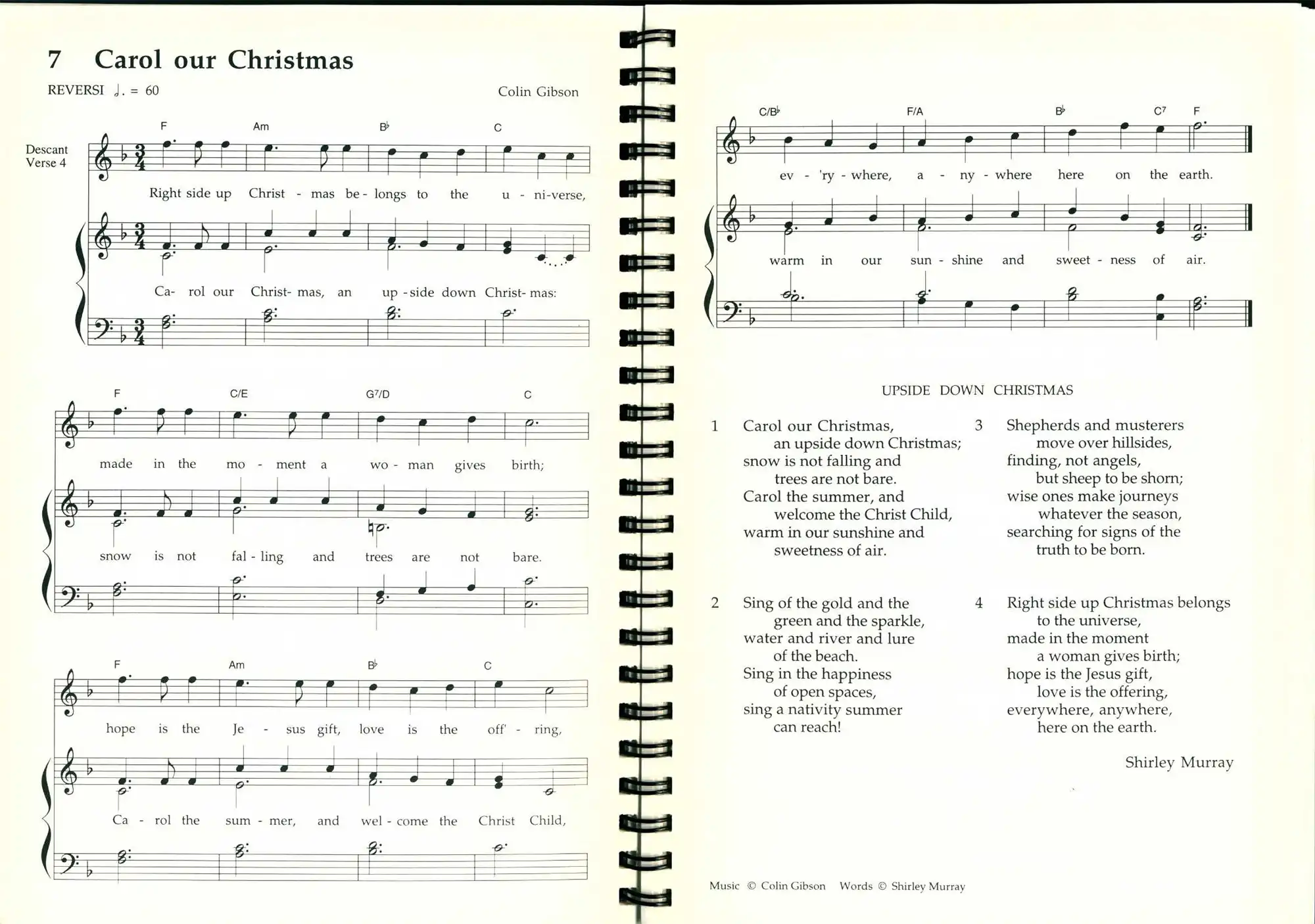 Carol our Christmas: a book of New Zealand carols. Raumati Beach: New Zealand Hymnbook Trust, 1996.
