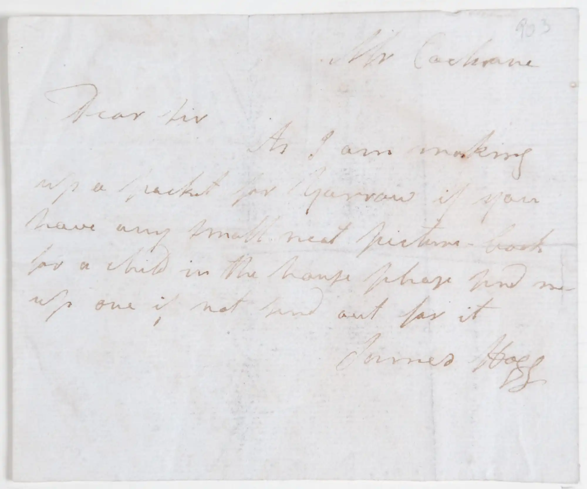 Reed Autograph Letters Album B2, no. 24: James Hogg.