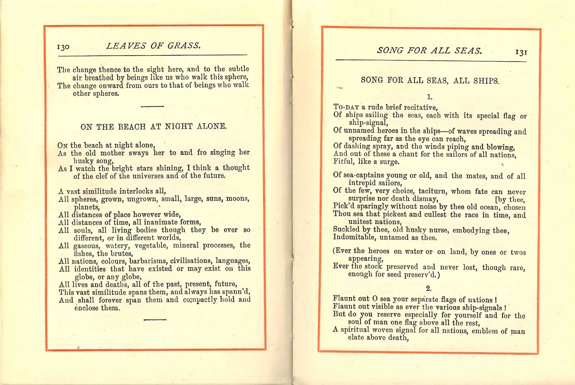 Walt Whitman. Leaves of Grass: The Poems of Walt Whitman. London; Newcastle: Walter Scott, 1886.